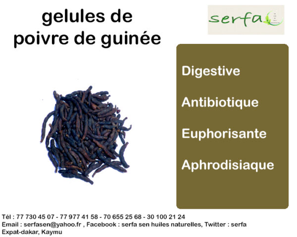Gélules poivre de guinée